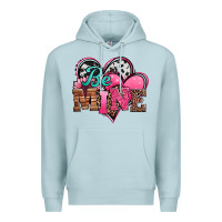Blue Mist valentines day western hearts be mine Premium Hoodie - Jasminsmagicworld