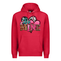 Cardinal valentines day western hearts be mine Premium Hoodie - Jasminsmagicworld
