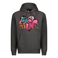 Charcoal Heather valentines day western hearts be mine Premium Hoodie - Jasminsmagicworld