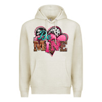 Oatmeal Heather valentines day western hearts be mine Premium Hoodie - Jasminsmagicworld