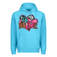 Ocean Blue valentines day western hearts be mine Premium Hoodie - Jasminsmagicworld