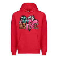 Red valentines day western hearts be mine Premium Hoodie - Jasminsmagicworld