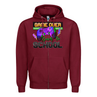 Burgundy game over back to school Zipper Hoodie - Zillion Design Studio