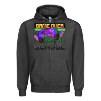 Charcoal Heather game over back to school Zipper Hoodie - Zillion Design Studio