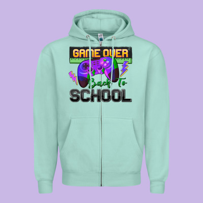 Game Over Back To School Zipper Hoodie Designed By Zillion Design Studio