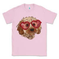 Bubblegum Pink toy poodle with love glasses Classic Tee - RanaPortraitStore
