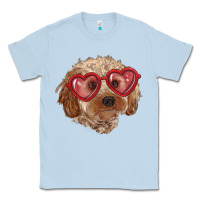 Dusty Blue toy poodle with love glasses Classic Tee - RanaPortraitStore