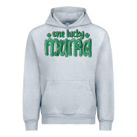 Heather Grey one lucky mama Urban Hoodie - MaliasSmallBusiness