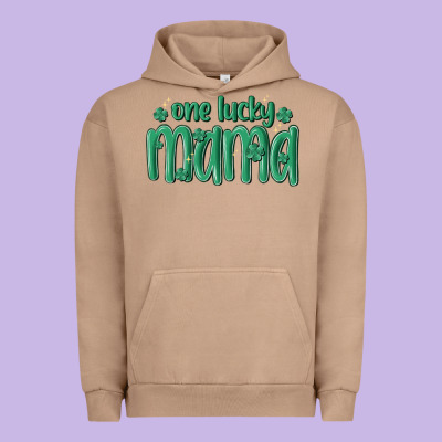 One Lucky Mama Urban Hoodie Designed By Maliassmallbusiness