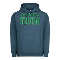 Pigment Midnight Navy one lucky mama Urban Hoodie - MaliasSmallBusiness