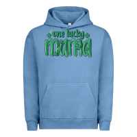 Pigment Pebble Blue one lucky mama Urban Hoodie - MaliasSmallBusiness