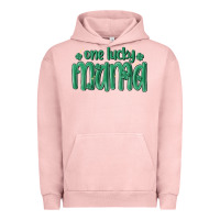Pigment Salmon one lucky mama Urban Hoodie - MaliasSmallBusiness