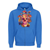 True Royal Floral skeleton with mushrooms Zipper Hoodie - RanaPortraitStore