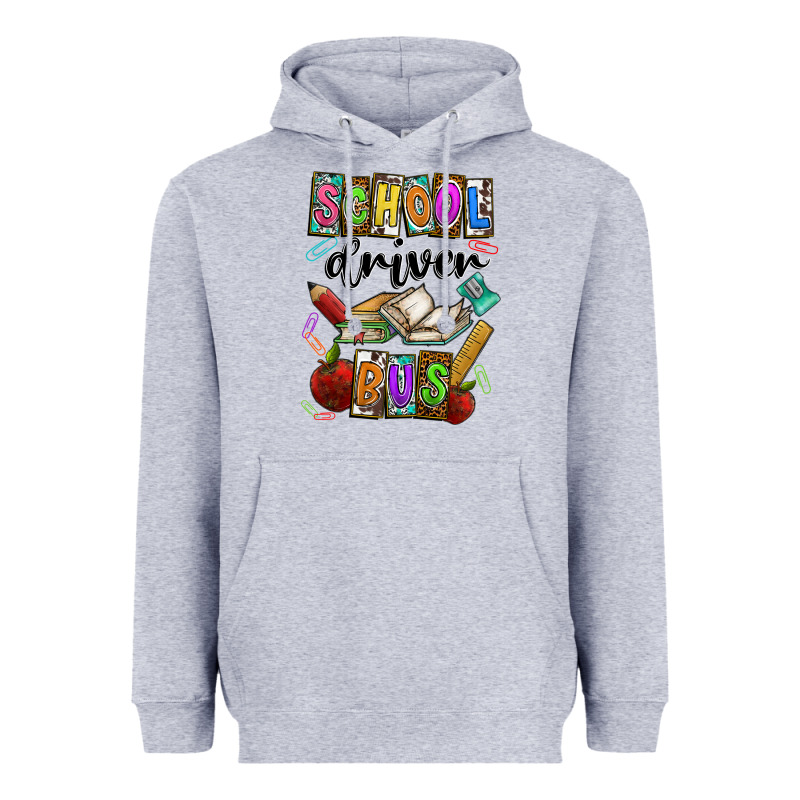 School Driver Bus Heavyweight Hoodie by CowhideDigitalArt | Teevron