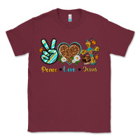 Burgundy peace love jesus Classic Tee - texasbilliewilder