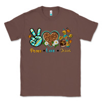 Chestnut peace love jesus Classic Tee - texasbilliewilder