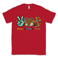 Red peace love jesus Classic Tee - texasbilliewilder