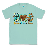Seafoam peace love jesus Classic Tee - texasbilliewilder