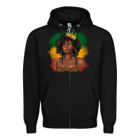 Black black queen with juneteenth flag Zipper Hoodie - texasbilliewilder