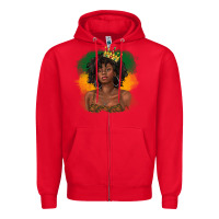 Red black queen with juneteenth flag Zipper Hoodie - texasbilliewilder