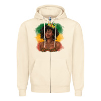 Sandshell black queen with juneteenth flag Zipper Hoodie - texasbilliewilder
