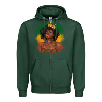Sports Green black queen with juneteenth flag Zipper Hoodie - texasbilliewilder