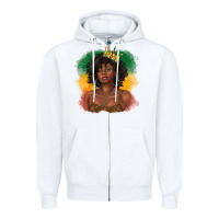 White black queen with juneteenth flag Zipper Hoodie - texasbilliewilder