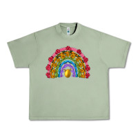 Oil Green easter and spring with flowers carrots butterfly and sunflower rainbow Urban Heavy Tee - Artiststas