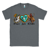 Charcoal Heather peace love rodeo Classic Tee - texasbilliewilder
