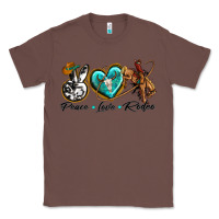 Chestnut peace love rodeo Classic Tee - texasbilliewilder