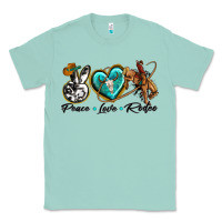 Seafoam peace love rodeo Classic Tee - texasbilliewilder