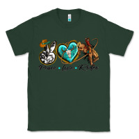 Sports Green peace love rodeo Classic Tee - texasbilliewilder
