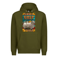 Army Green Western Sheep Happens Sunflowers Premium Hoodie - LillyAllenDesigns
