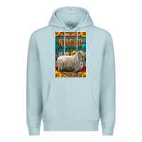 Blue Mist Western Sheep Happens Sunflowers Premium Hoodie - LillyAllenDesigns