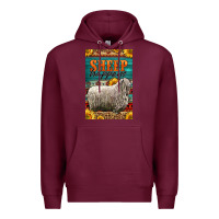 Burgundy Western Sheep Happens Sunflowers Premium Hoodie - LillyAllenDesigns