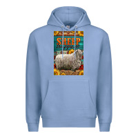 Colony Blue Western Sheep Happens Sunflowers Premium Hoodie - LillyAllenDesigns