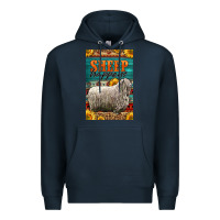 Navy Western Sheep Happens Sunflowers Premium Hoodie - LillyAllenDesigns