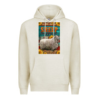 Oatmeal Heather Western Sheep Happens Sunflowers Premium Hoodie - LillyAllenDesigns
