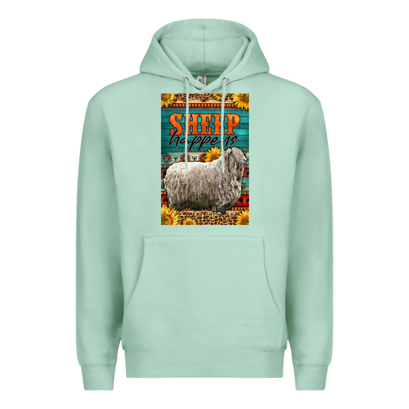 Western Sheep Happens Sunflowers Premium Hoodie by LillyAllenDesigns | Teevron