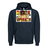 Navy black social worker Zipper Hoodie - texasbilliewilder