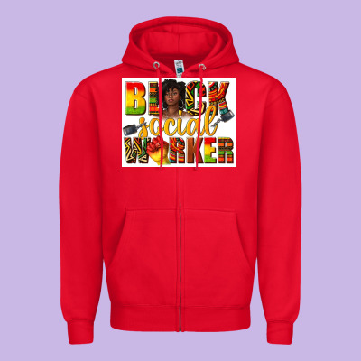 Zipper Hoodie black social worker