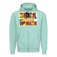 Seafoam black social worker Zipper Hoodie - texasbilliewilder