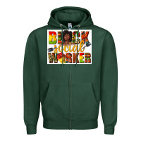 Sports Green black social worker Zipper Hoodie - texasbilliewilder