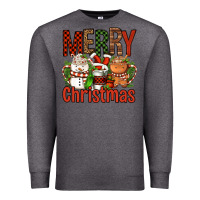 Charcoal Heather Merry Christmas Coffee Cups Premium Sweatshirt - FaDigitalArtStudio