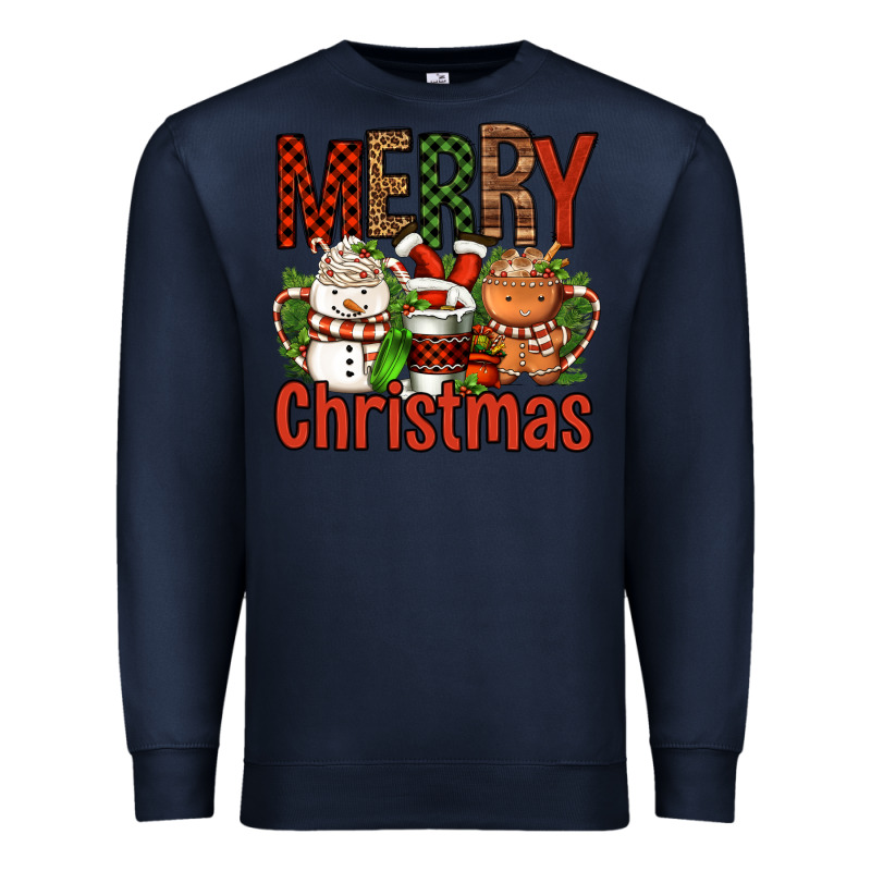 Merry Christmas Coffee Cups Premium Sweatshirt by FaDigitalArtStudio | Teevron