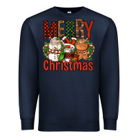 Navy Merry Christmas Coffee Cups Premium Sweatshirt - FaDigitalArtStudio