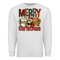 Oatmeal Heather Merry Christmas Coffee Cups Premium Sweatshirt - FaDigitalArtStudio