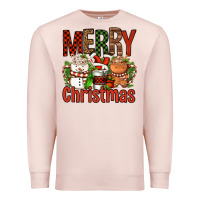 Pale Pink Merry Christmas Coffee Cups Premium Sweatshirt - FaDigitalArtStudio