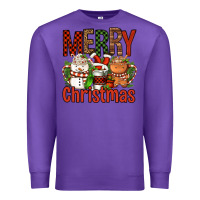 Purple Merry Christmas Coffee Cups Premium Sweatshirt - FaDigitalArtStudio