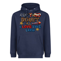 Navy Ain't no doubt i love this land 4th of july Heavyweight Hoodie - CowGirlArtShop